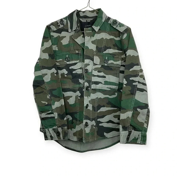 J. Crew Green Camo Camouflage Utility Jacket XS - Picture 2 of 7